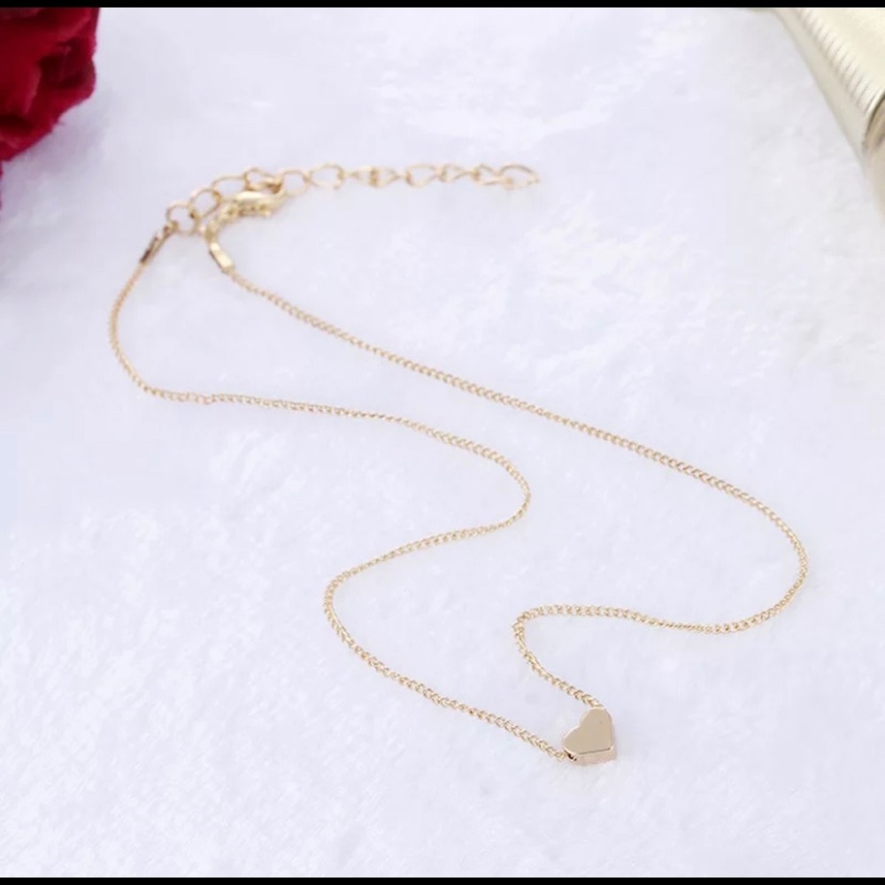 New Heart NECKLACE  Gold stone Statement - Picture 2 of 5